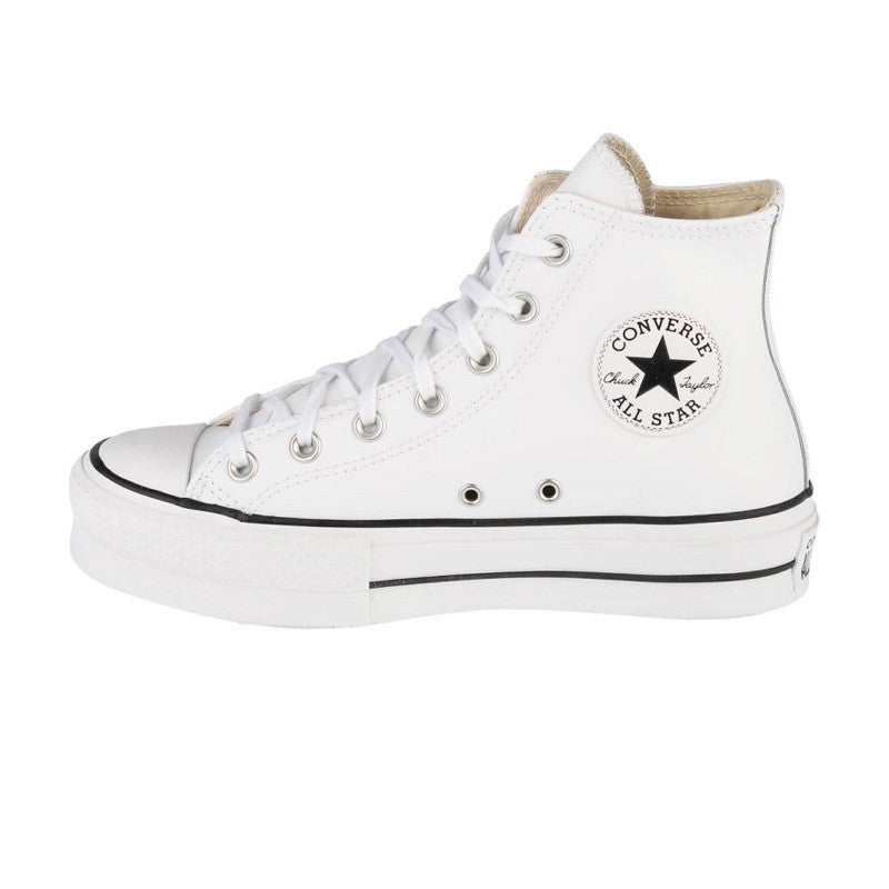 Hi Leather Platform Sneakers - White