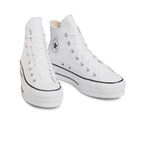 Hi Leather Platform Sneakers - White