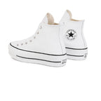Hi Leather Platform Sneakers - White