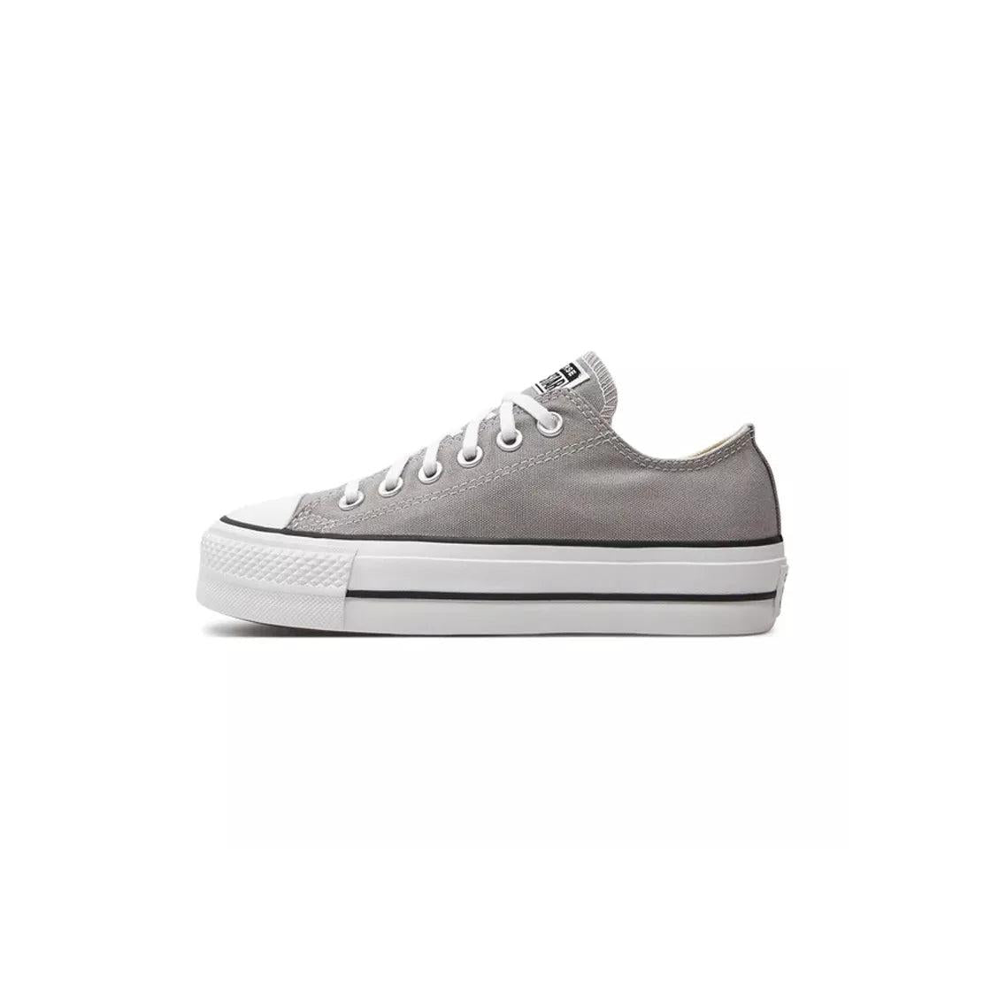 Zapatillas altas de lona con plataforma - Gris