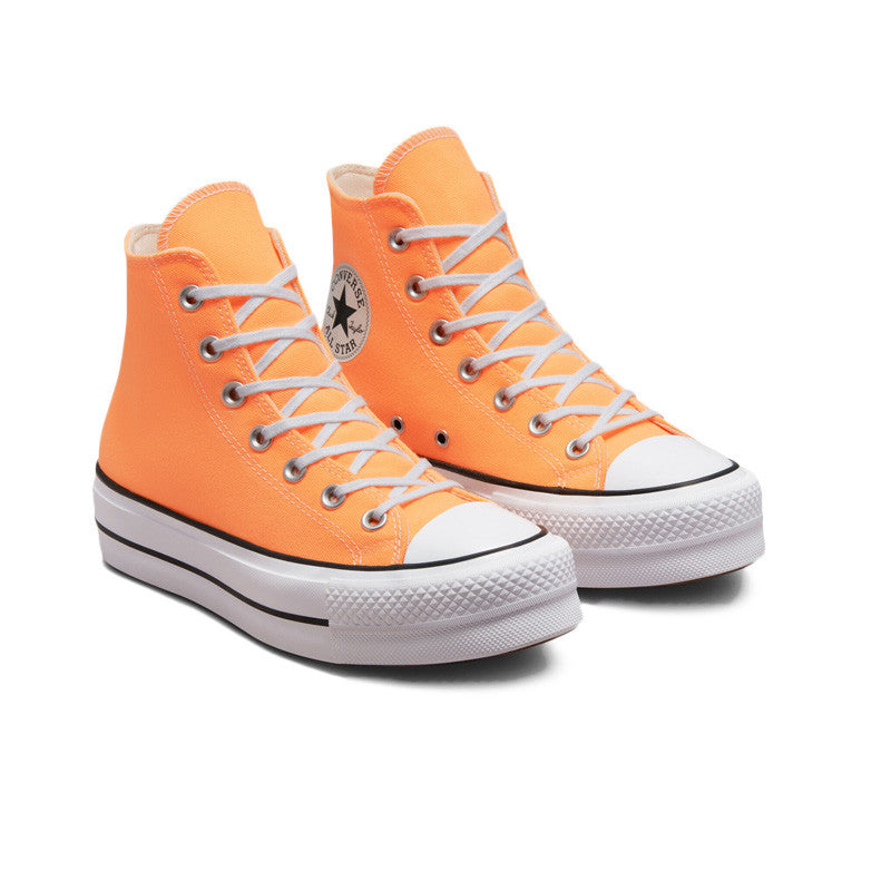 Canvas Hi Platform Sneakers - Orange
