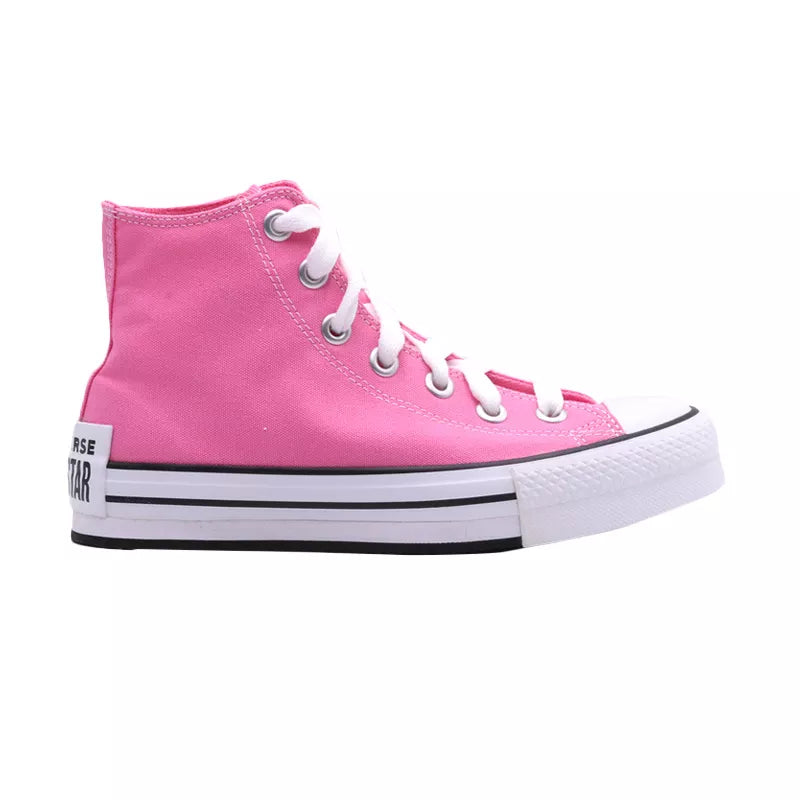 Canvas Hi Platform Sneakers - Pink/White