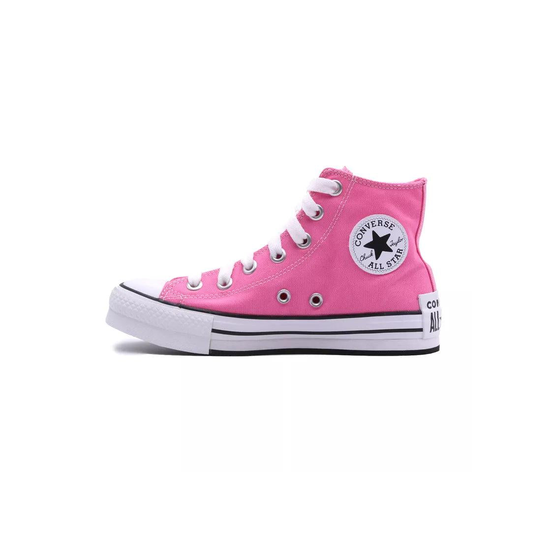 Canvas Hi Platform Sneakers - Pink/White