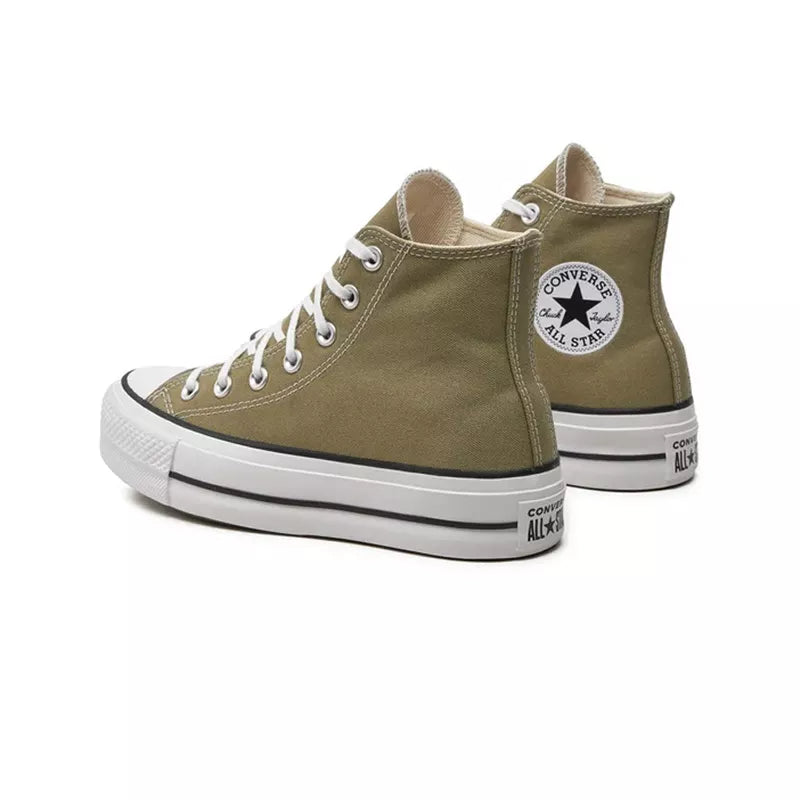 Zapatillas altas de lona con plataforma - Marrón