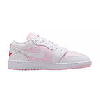 Baskets Nike Air Jordan 1 Low Gs - Rose/Blanc