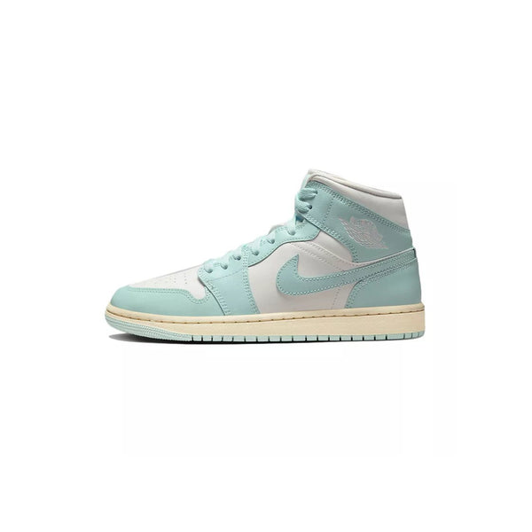 Air Jordan 1 Mid Sneakers - White/Sky Blue/Beige