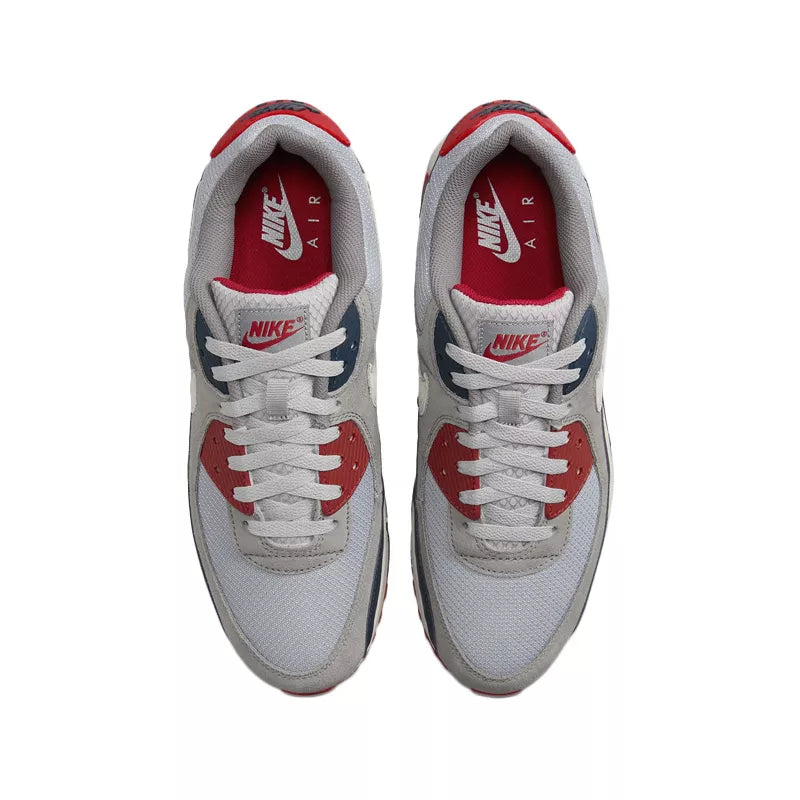 Nike Air Max 90 Sneakers - Grey, Navy Blue, Red, White
