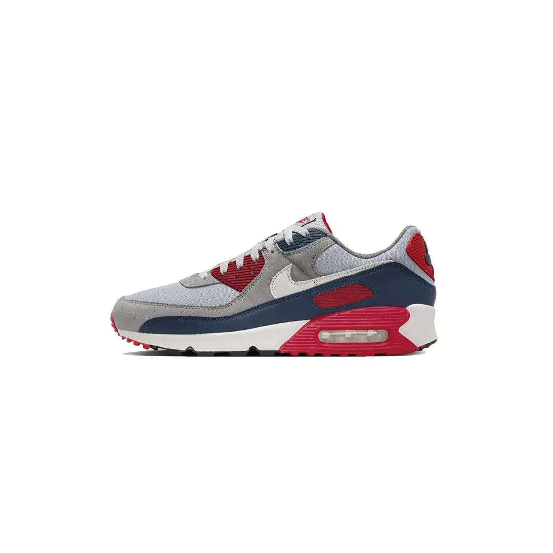 Nike Air Max 90 Sneakers - Grey, Navy Blue, Red, White