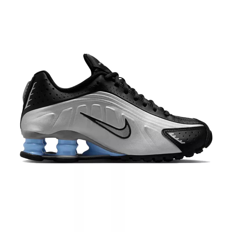 Baskets Nike Shox R4 Gs - Noir Et Argent