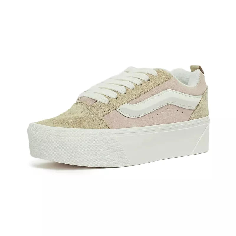Knu-Skool Stack Sneakers - Beige/Pink - Women's