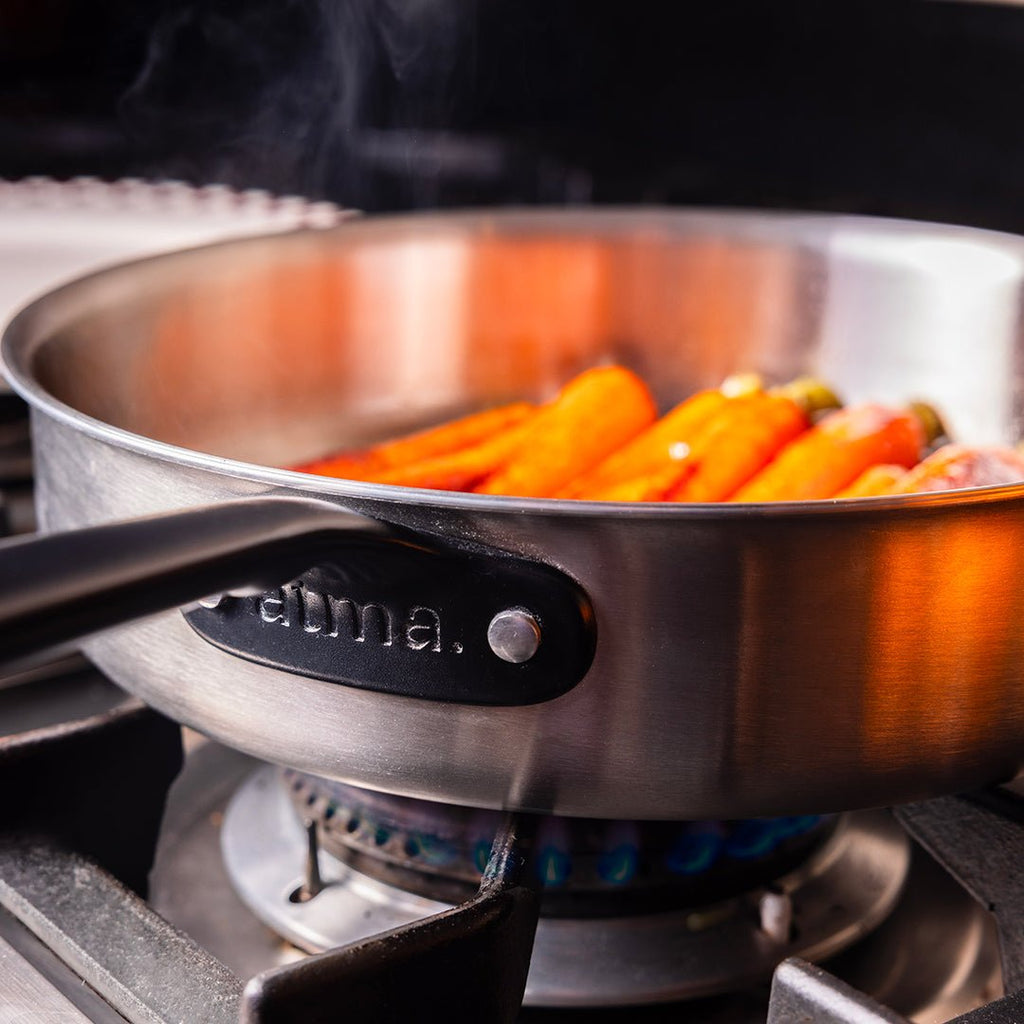 Batterie De Cuisine En Inox Avec Manches Noirs, 7 Pièces