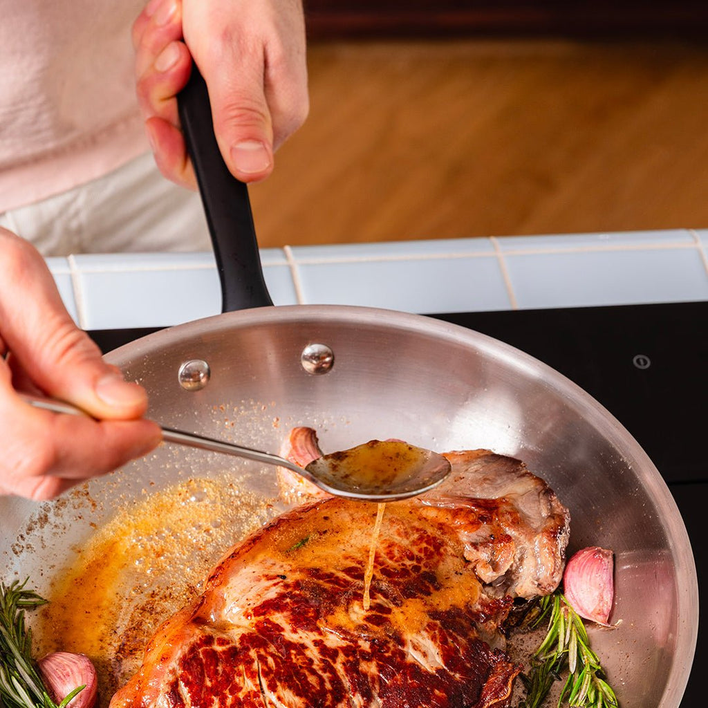 Batterie De Cuisine En Inox Avec Manches Noirs, 7 Pièces