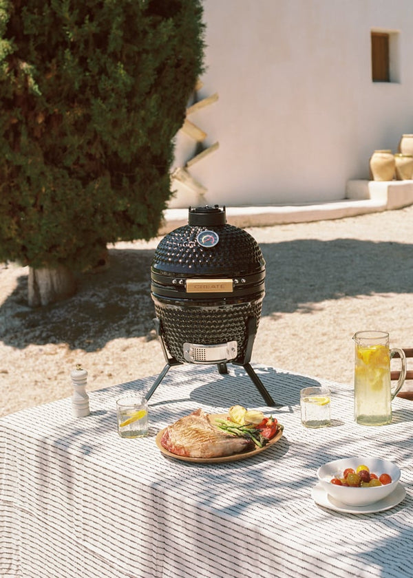 Barbacoa Kamado - Barbacoa Ahumadora de Cerámica - 13" - Negra