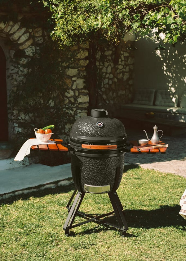 Barbacoa Kamado - Barbacoa Ahumadora de Cerámica - 21" - Negra