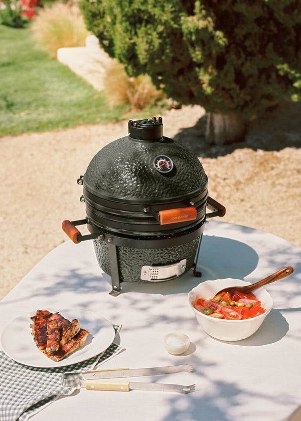 Kamado Barbecue - Barbacoa Ahumadora de Cerámica - 16" - Negra