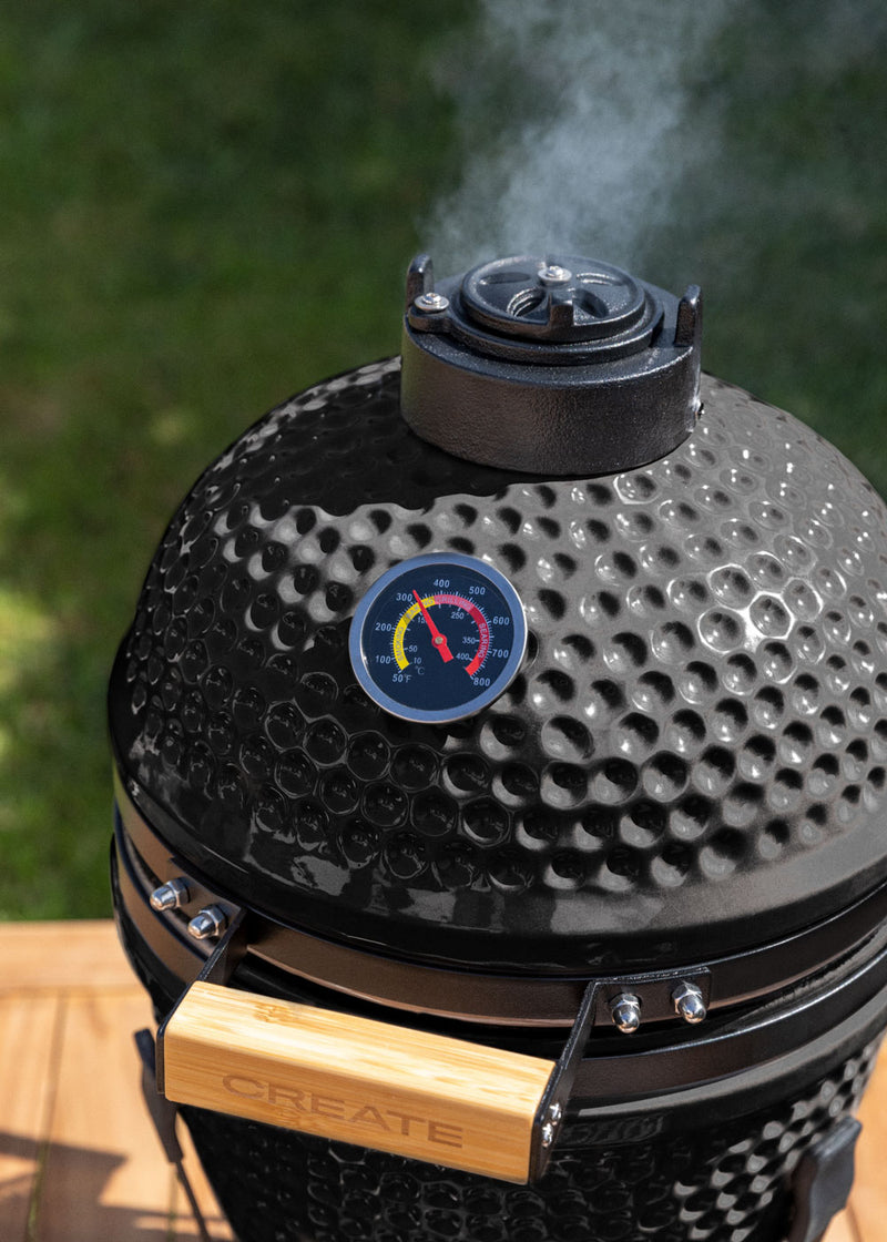 Barbecue Kamado - Barbecue Fumeur En Céramique - Noir