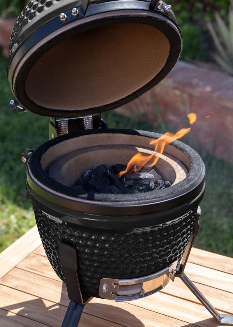 Barbecue Kamado - Barbecue Fumeur En Céramique - Noir
