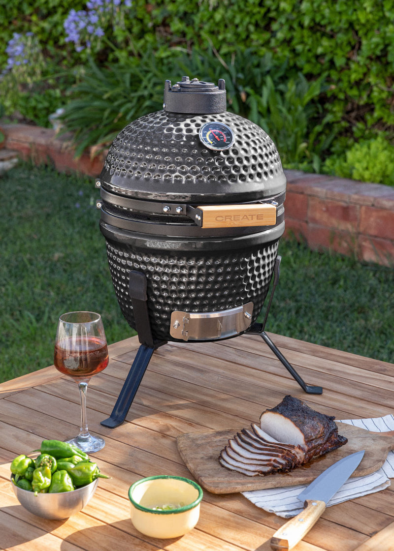 Barbecue Kamado - Barbecue Fumeur En Céramique - Noir