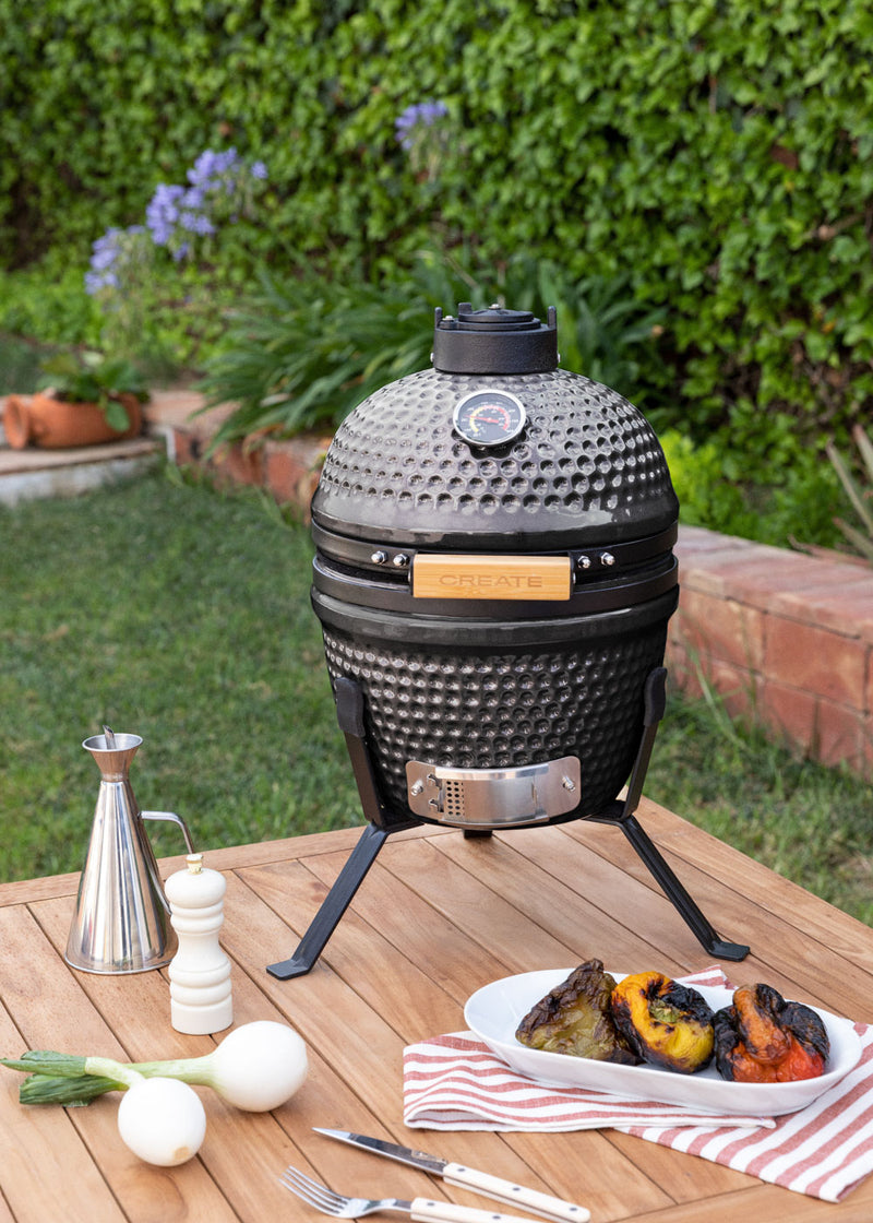 Barbecue Kamado - Barbecue Fumeur En Céramique - Noir