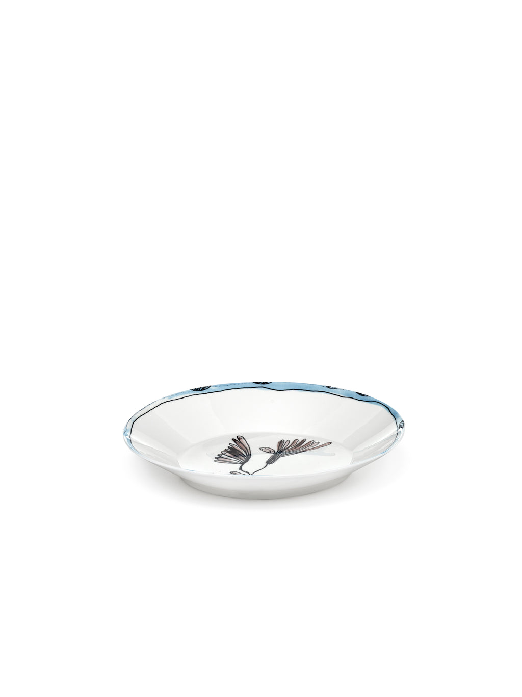 Midnight Flowers - Set of 2 Soup Plates - M - Bone China Porcelain - Camelia Aubergine