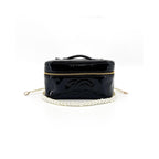 Chanel - Pochette Vintage Timeless Cosmetic Case Large Cuir Verni - Noir