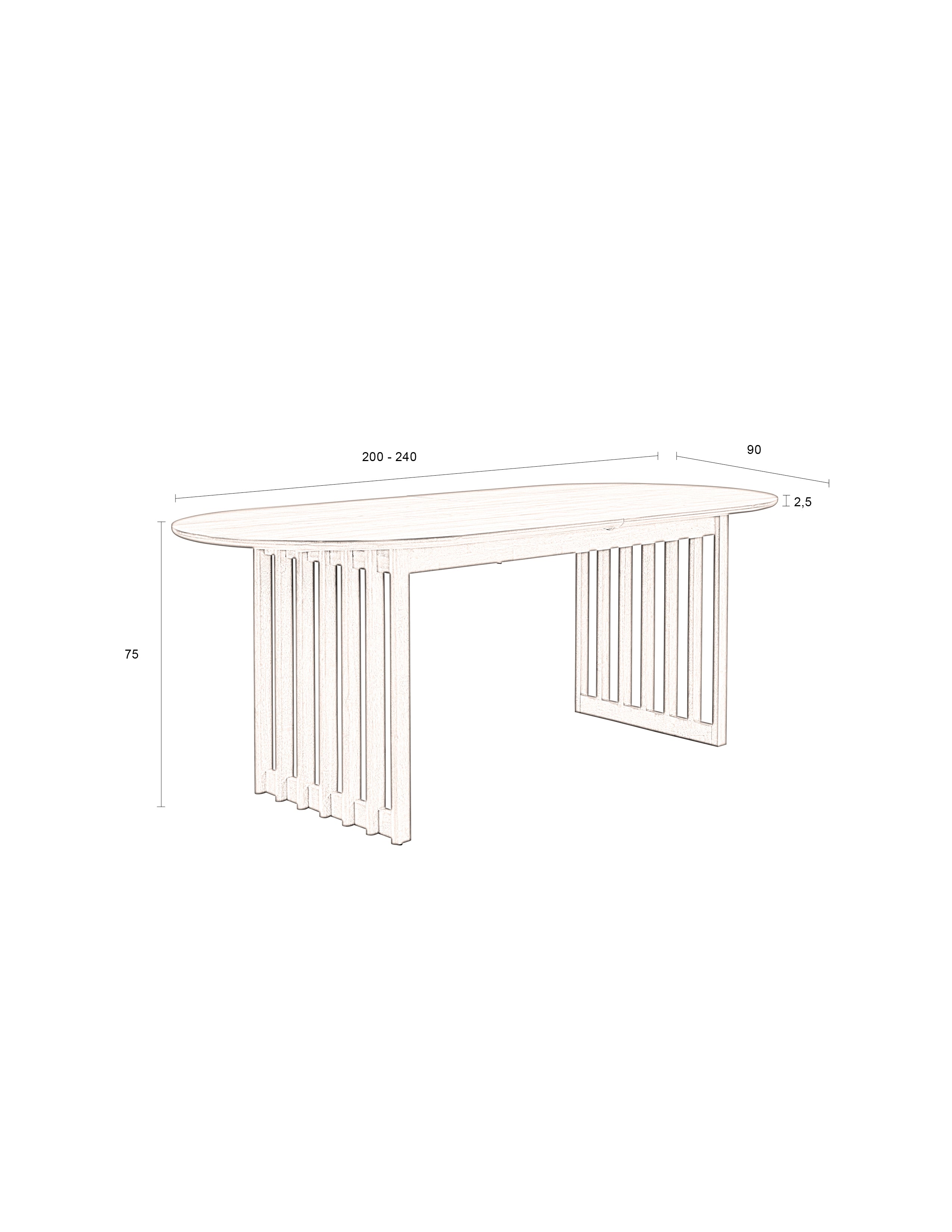 Barlet 200/ - Table De Salle À Manger - Bois - Chêne/Marron
