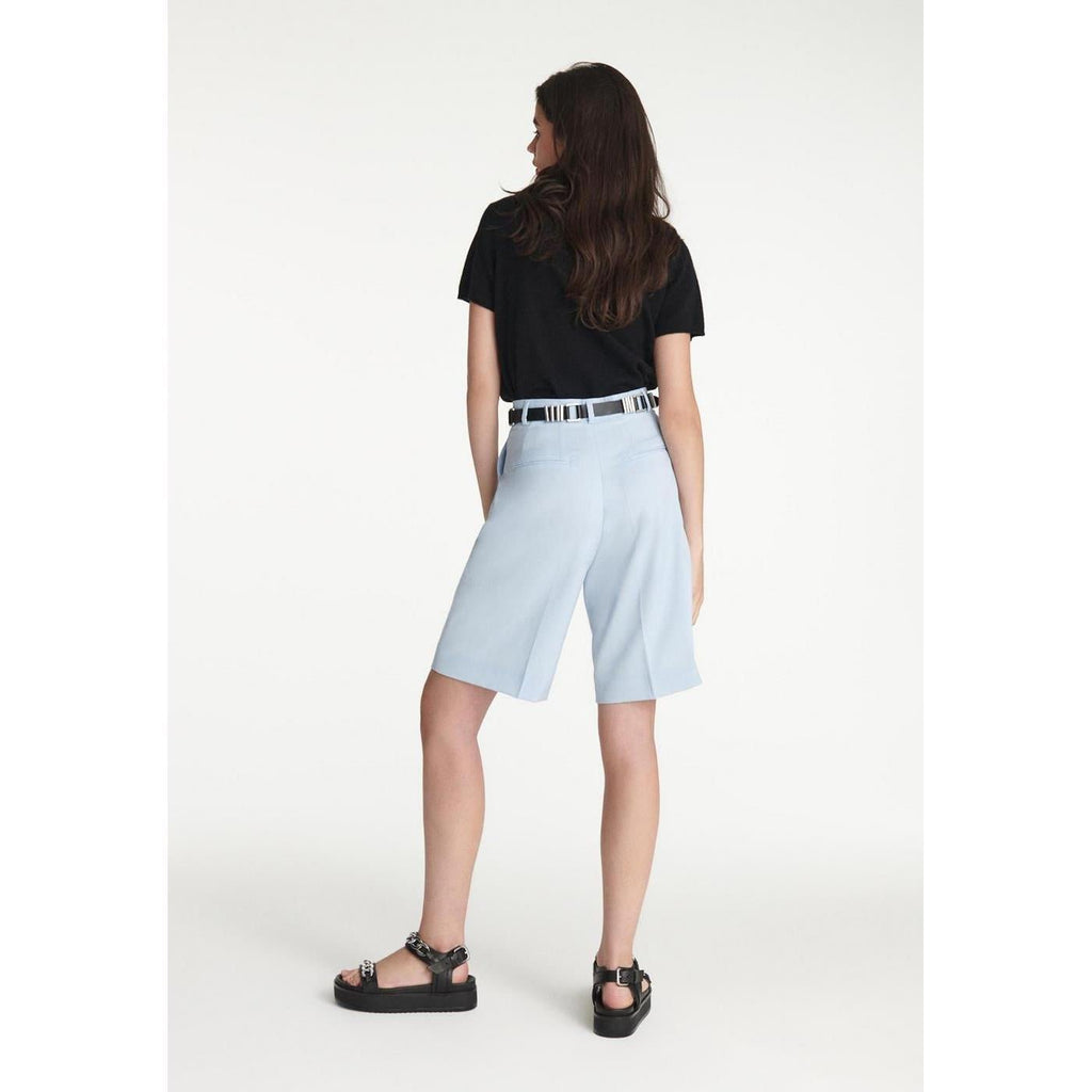 The Kooples - Bermuda Bleu Ciel Laine À Plis - Femme