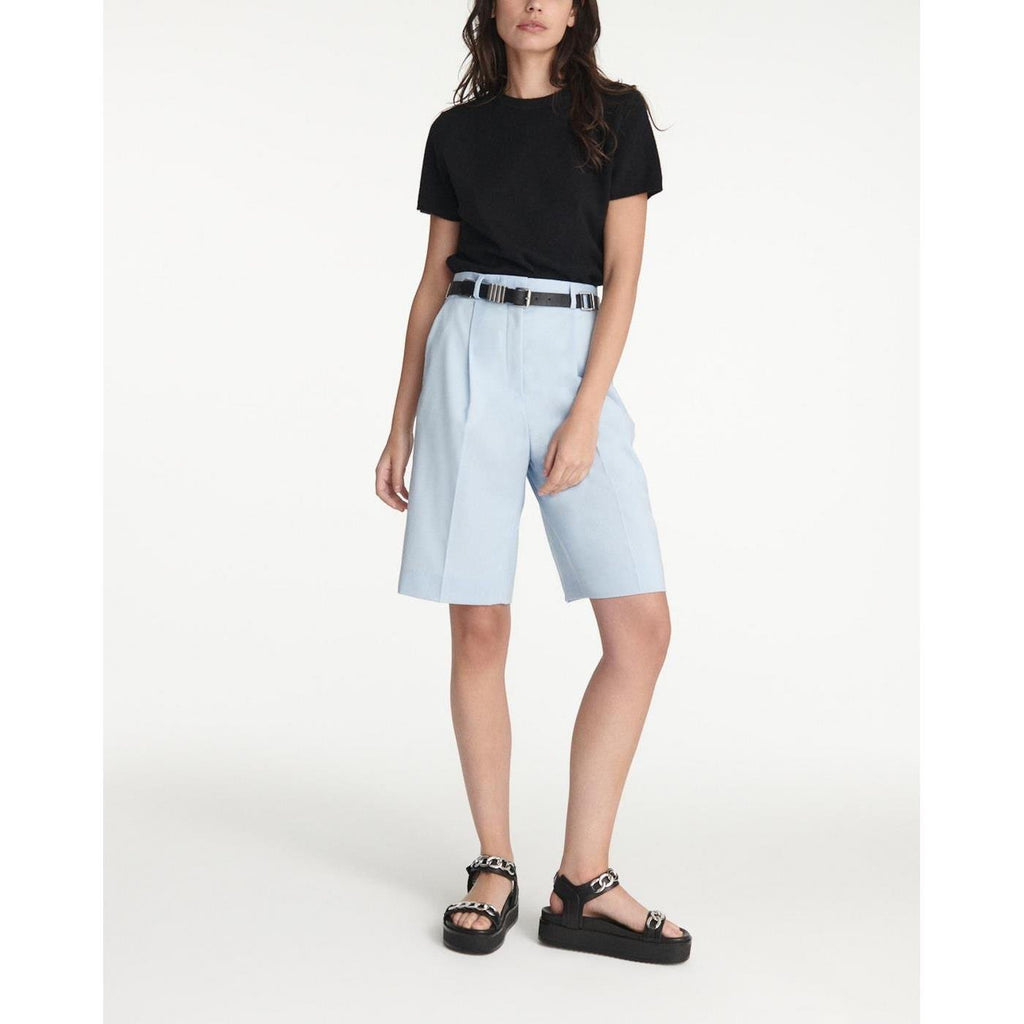 The Kooples - Bermuda Bleu Ciel Laine À Plis - Femme