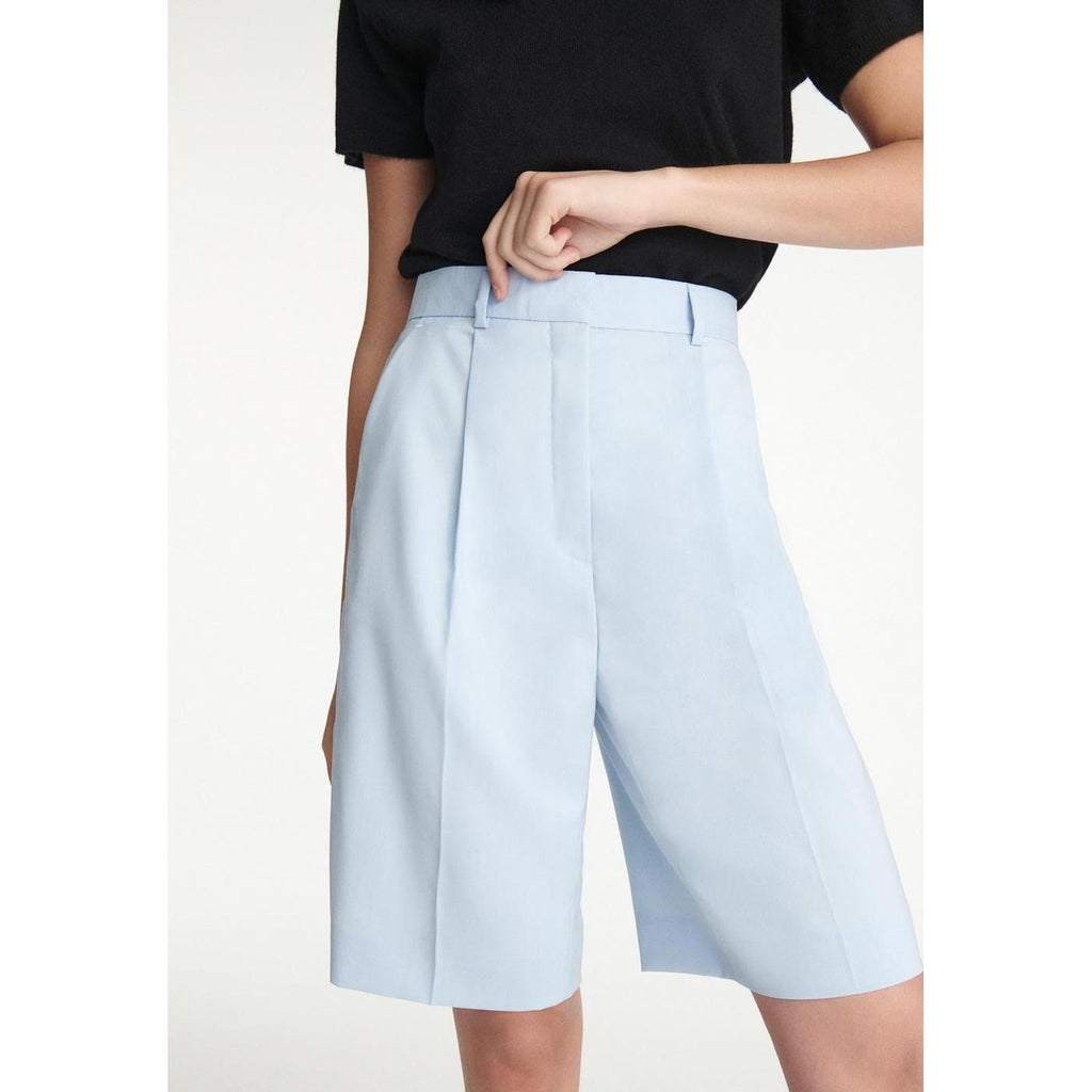 The Kooples - Bermuda Bleu Ciel Laine À Plis - Femme