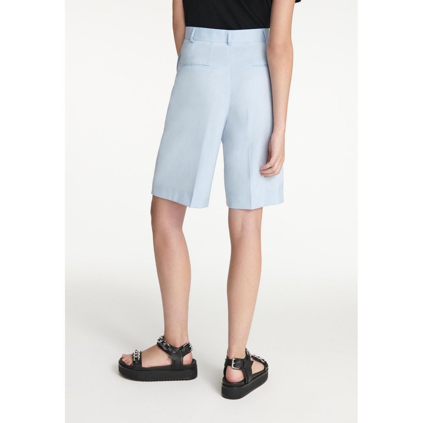 The Kooples - Bermuda Bleu Ciel Laine À Plis - Femme