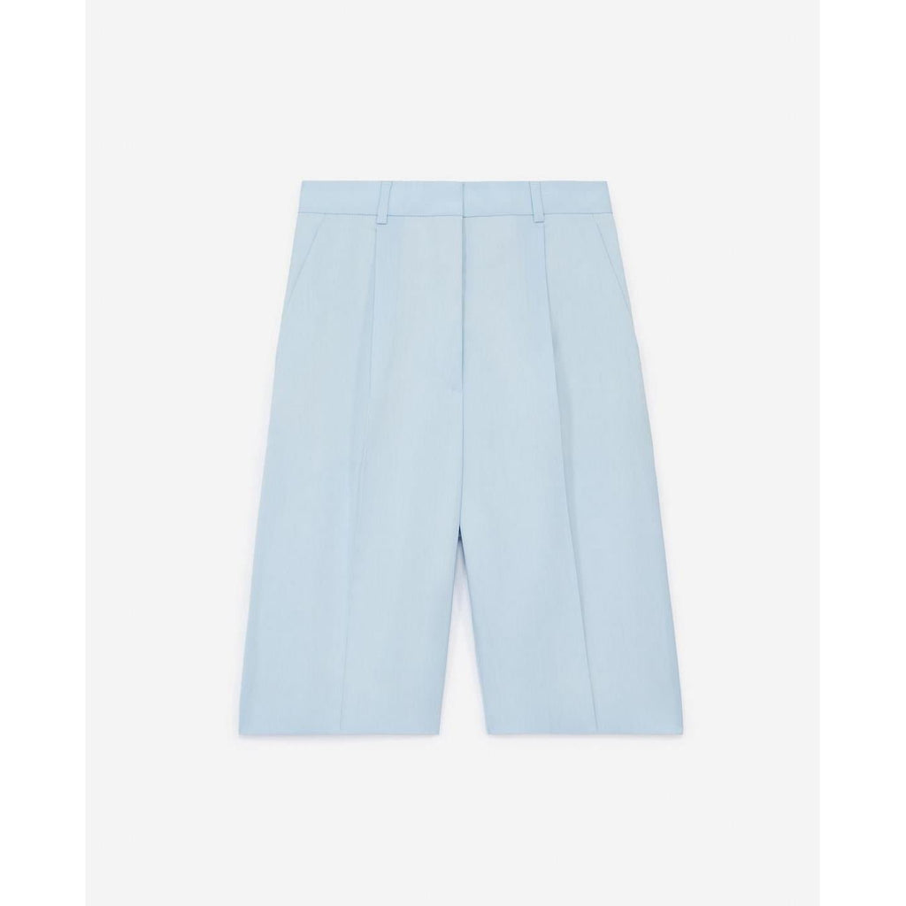 The Kooples - Bermuda Bleu Ciel Laine À Plis - Femme
