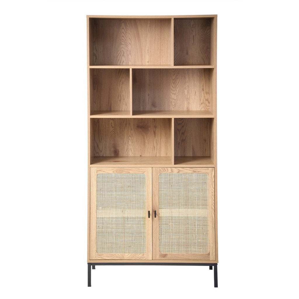 Jaya - 2-Door Bookcase / 6 Compartments - Natural Rattan