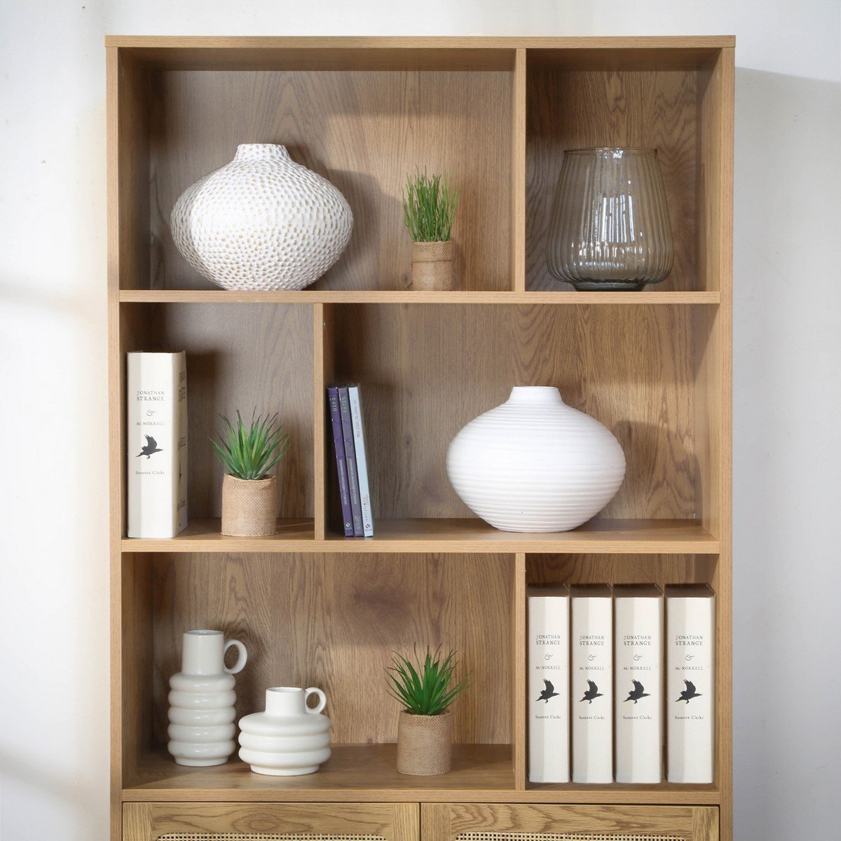 Jaya - 2-Door Bookcase / 6 Compartments - Natural Rattan