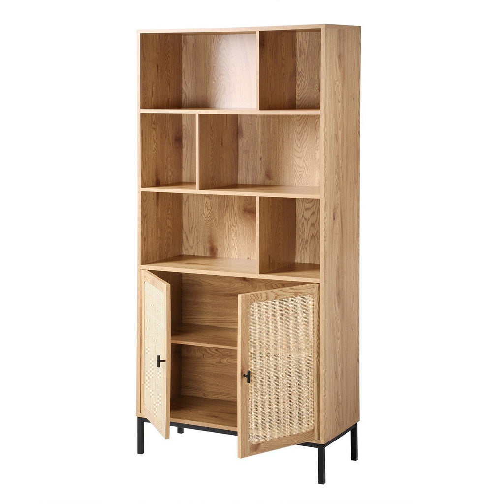 Jaya - 2-Door Bookcase / 6 Compartments - Natural Rattan