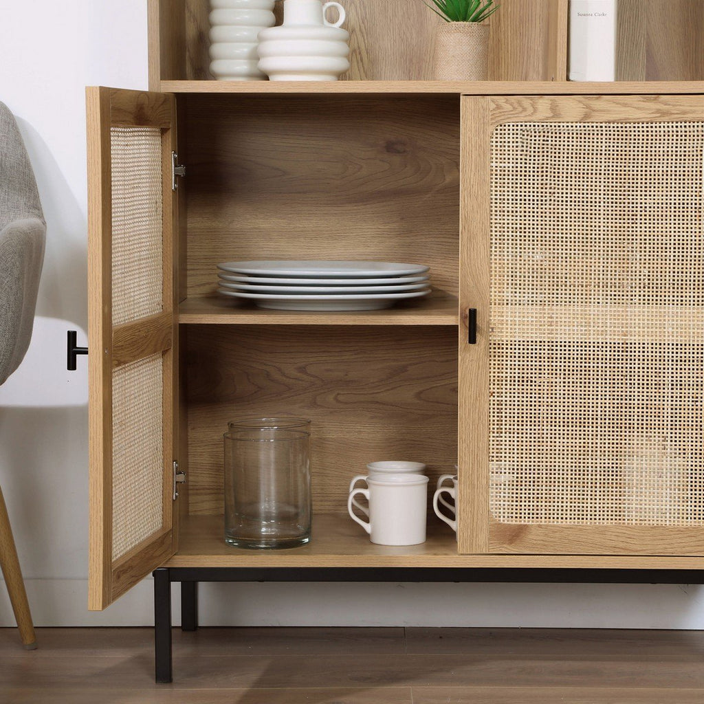 Jaya - 2-Door Bookcase / 6 Compartments - Natural Rattan