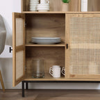 Jaya - 2-Door Bookcase / 6 Compartments - Natural Rattan