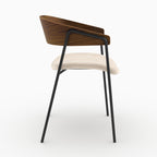 Esmée - Set of 2 Chairs in Off-White Velvet and Walnut Wood