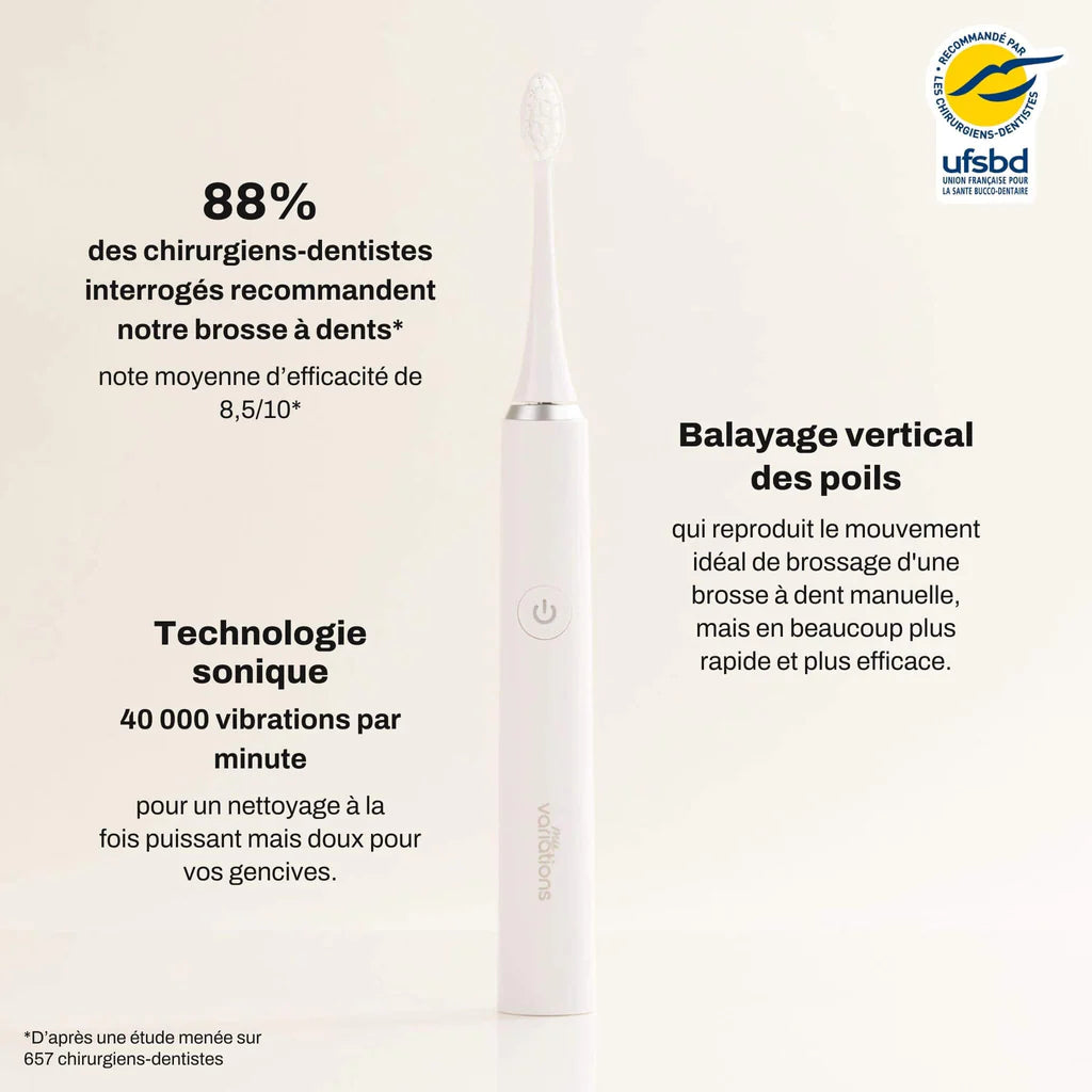 Brosse Blanche + Étui + Support