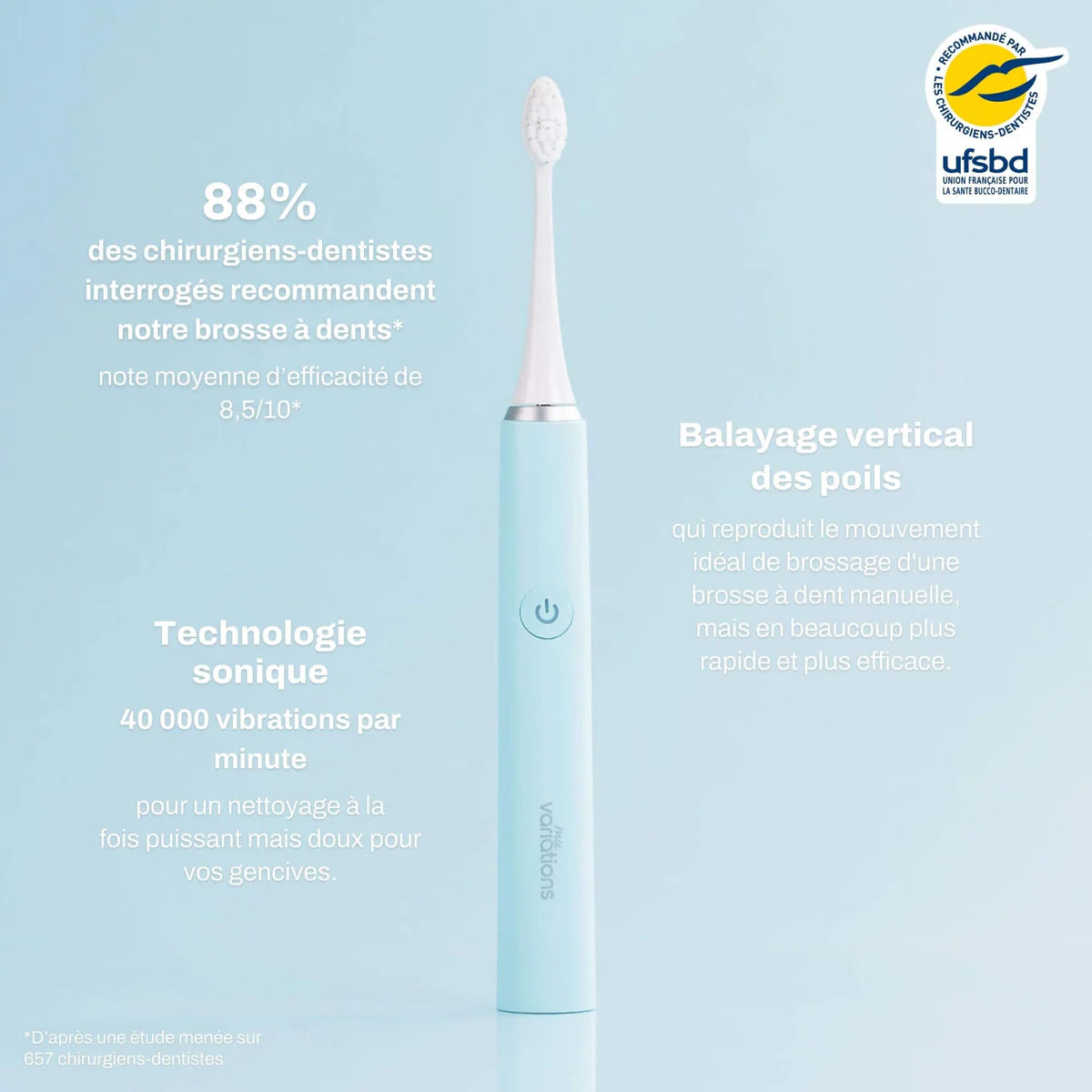 Brosse Bleue + Étui + Support