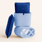 Blue double absorption washable sponge with support