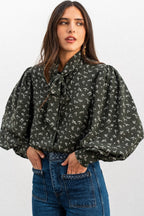 BLOUSE BEREN IMPRIMÉ PENTO KAKI