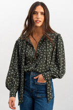 BLOUSE BEREN IMPRIMÉ PENTO KAKI