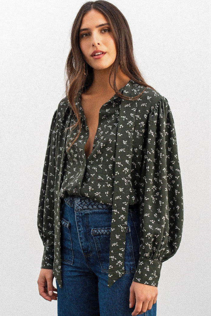 BLOUSE BEREN IMPRIMÉ PENTO KAKI