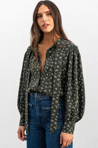 BLOUSE BEREN IMPRIMÉ PENTO KAKI