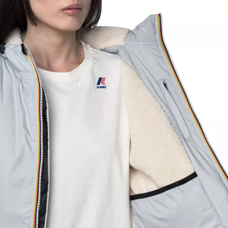 Blouson K-Way Le Vrai 4.0 Albine Orsetto - Gris/Ecru