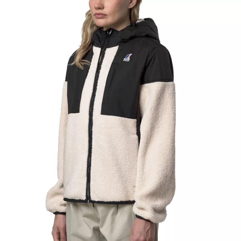 K-Way Samson 4.0 Orsetto Sherpa Jacket - Black/Ecru
