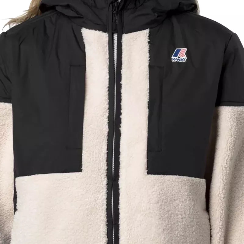 K-Way Samson 4.0 Orsetto Sherpa Jacket - Black/Ecru