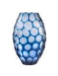 Geode - Vase Ovale - H31 Cm - Bleu