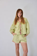 Marta Gingham Blouse Green