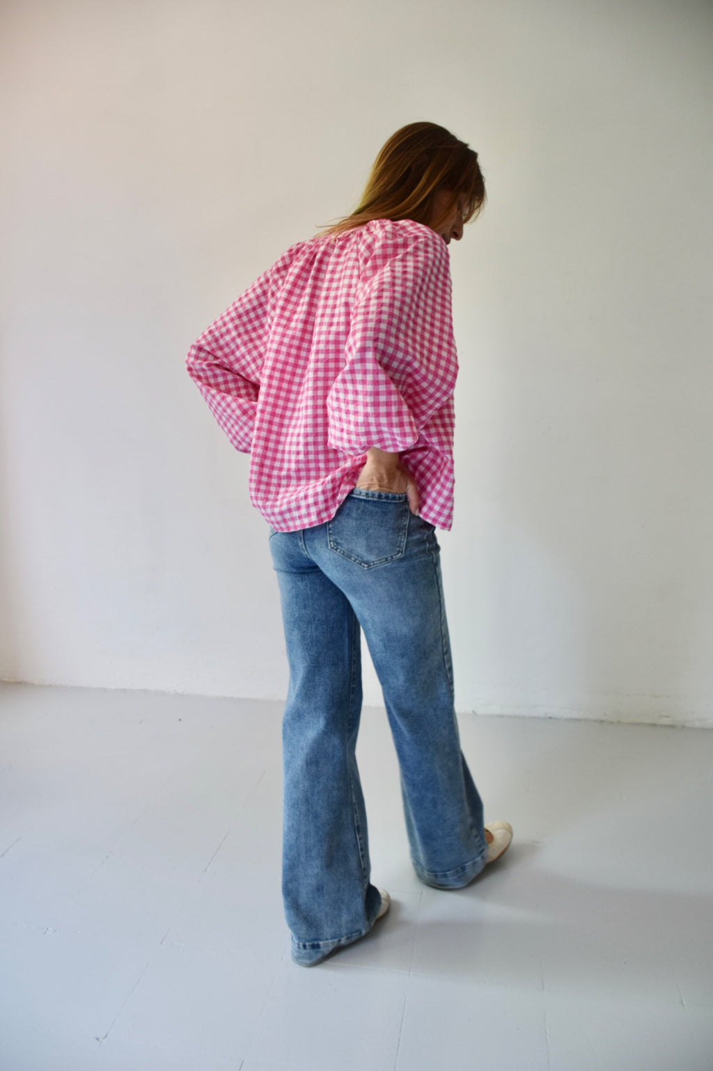 Matilde Vichy Fuchsia Blouse